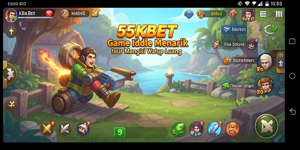 Tangkapan layar gameplay 55KBET menampilkan aksi santai yang menyenangkan.