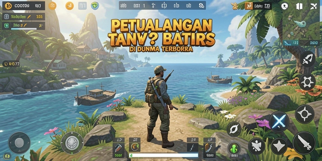 Screenshot gameplay COO77 menampilkan petualangan seru di dunia terbuka.