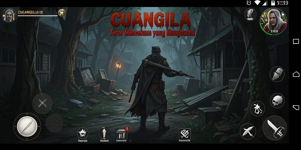 Tampilan gameplay menakutkan dalam <strong>CUANGILA</strong> dengan suasana gelap dan mencekam.