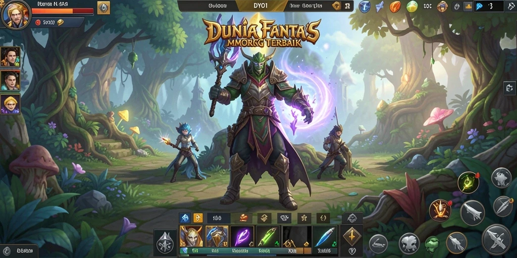 Tampilan gameplay DYO1 dengan pertarungan seru dalam dunia fantasi.