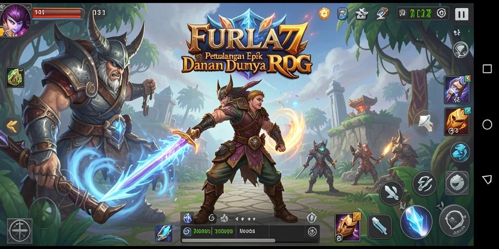 Screenshot FURLA77 menampilkan aksi seru dalam pertempuran RPG.