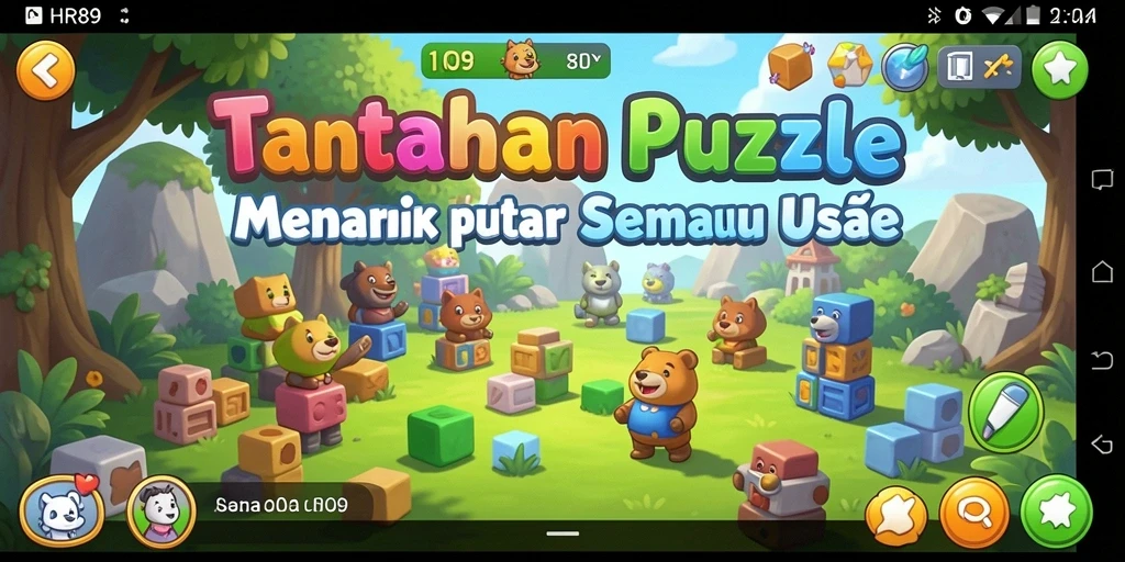 Tangkapan layar gameplay <strong>HR89</strong> menunjukkan tantangan puzzle yang seru dan mendebarkan.