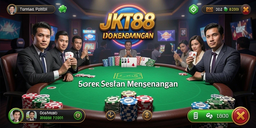 Tampilan gameplay Poker di JKT88 yang menarik dan mendebarkan.