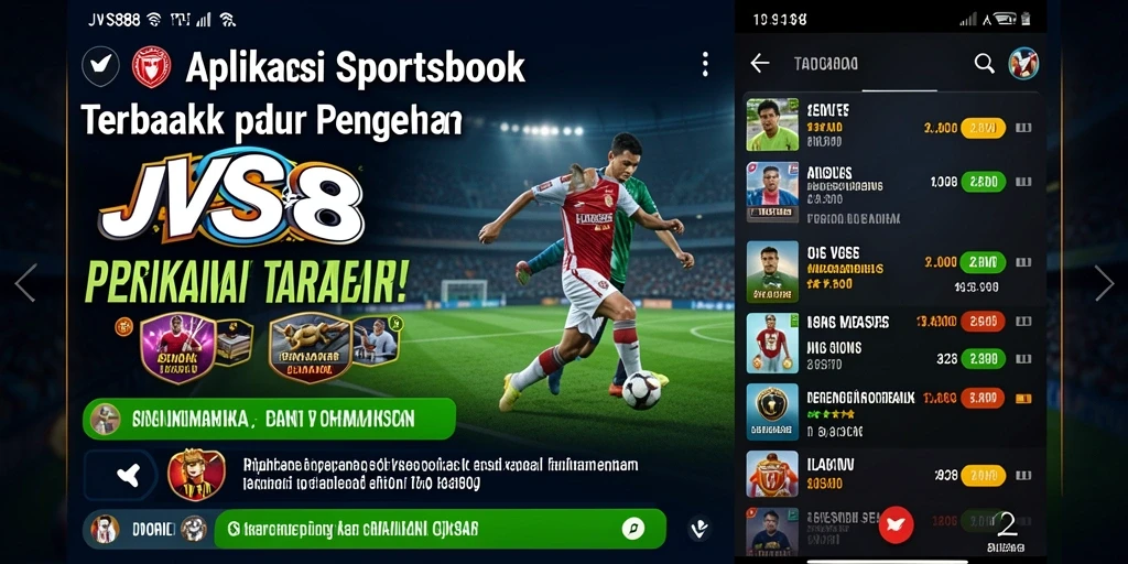 Tampilan antarmuka aplikasi JVS88 dengan berbagai pilihan taruhan.