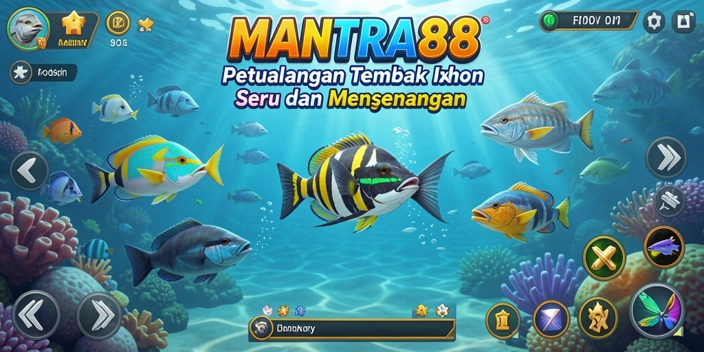 Tangkapan layar permainan Tembak Ikan MANTRA88 yang seru dan menyenangkan.