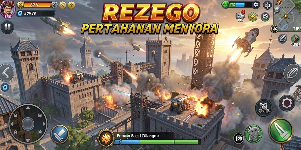 Demo gameplay menara pertahanan di REZEGO yang menarik.