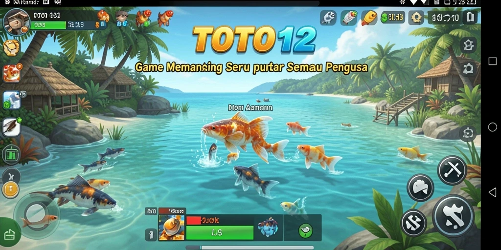Tampilan gameplay memancing yang seru dan menantang di TOTO12.