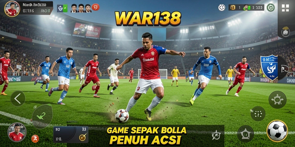 Tampilan gameplay epik dalam game sepak bola WAR138.