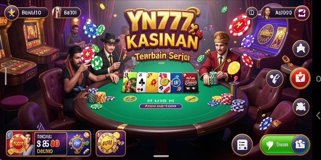 Screenshot menunjukkan gameplay seru di YN777 dengan berbagai pilihan permainan Kasino.